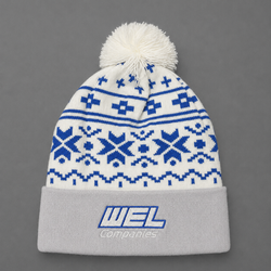 Blue Snow Flake Beanie White - WEL - IN STORE