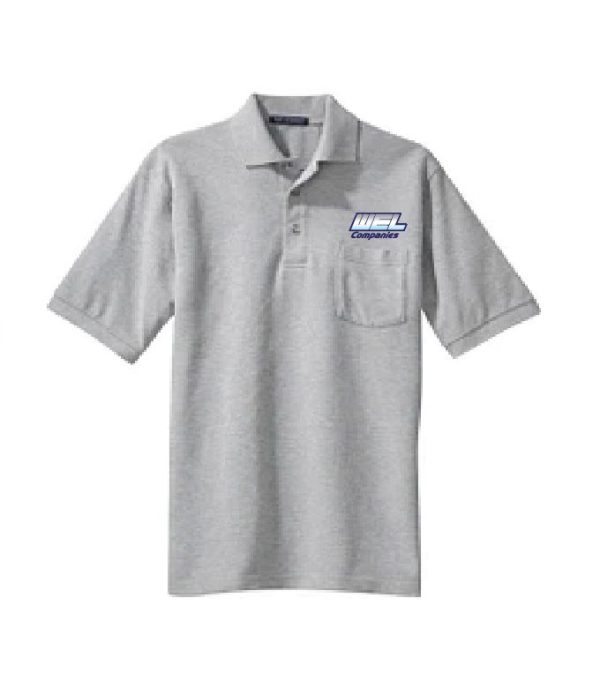K420P Port Authority® Heavyweight Cotton Pique Polo with Pocket - WEL emb - Image 3