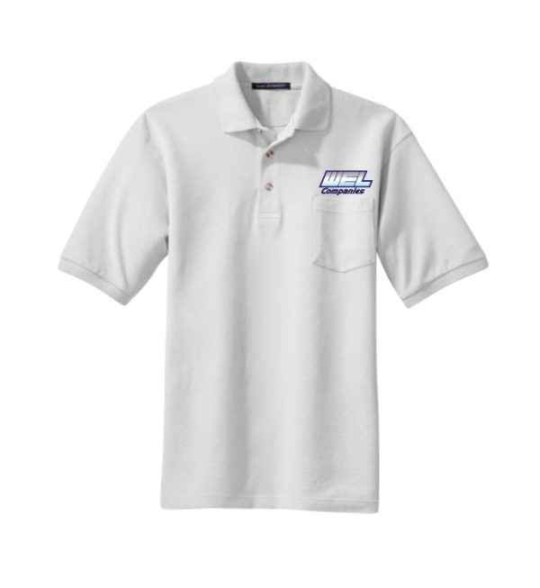 K420P Port Authority® Heavyweight Cotton Pique Polo with Pocket - WEL emb